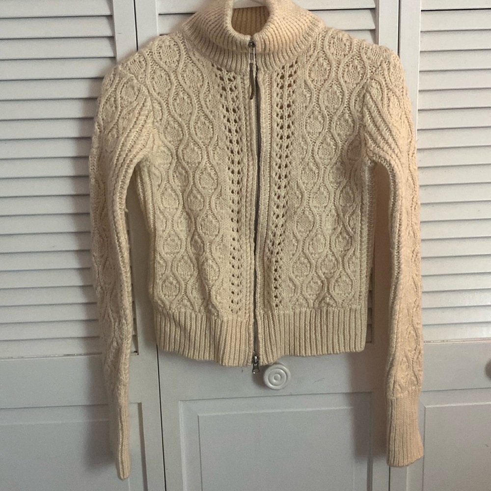 Lucky Brand Cream Wool Laced XS Sweater